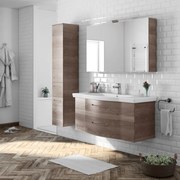 Mobile bagno con lavabo L 115 x H 58 x P 55 cm rovere terra 2 cassetti per vasca centrale Solitaire