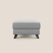 Moon Pouf contenitore e piedini alti in tessuto morbido impermeabile T02 grigio chiaro