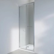 Porta doccia pieghevole Easy L 80 x H 190 x P 0.6 cm in vetro vetro senza finitura / trasparente profilo cromo