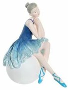 Statua Decorativa DKD Home Decor Azzurro Romantico Ballerina Classica 8,5 x 13 x 14,5 cm