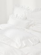 Copripiumino in cotone percalle lavato con volant Louane