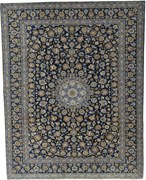Kashan Tappeto 320x400 Blu (Iran) Annodato A Mano