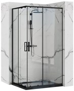 Rea Punto box doccia 100x80 cm rettangolare nero semiopaca/vetro trasparente REA-K4806