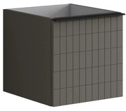 Struttura semi colonna da bagno Pixel 1 cassetto laccato opaco grigio carbone L 40 x H 40 x P 45.5 cm