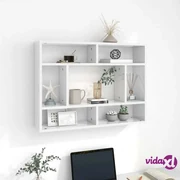 vidaXL Mensola a Parete con Asta Rovere Fumo 65x25x30 cm