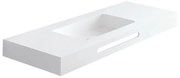 Lavabo sospeso rettangolare Zen L80 H 10 x P 46 cm in acrilico bianco