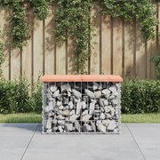 Panca da giardino design gabbione 63x44x42 cm massello douglas