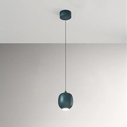 Lampadario In Metallo Contemporaneo Bullet Verde Led Diffusore Ovale