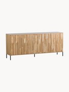 Credenza con frontale in legno di frassino scanalato Avourio