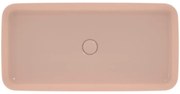 Lavabo da appoggio rettangolare in ceramica L 80 x P 40 x H 12 cm rosa