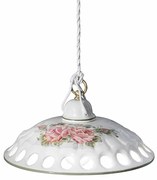 Lampadario Classico Napoli Ceramica E Ottone Satinato Decorato 1 Luce E27