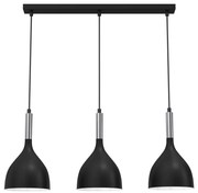 Lampadario a sospensione con filo NOAK 3xE27/15W/230V nero/cromo
