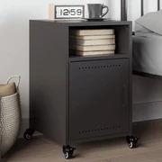 Comodino Nero 36x39x59 Cm İn Acciaio /
