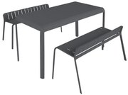 Set tavolo e sedie Idaho NATERIAL in alluminio antracite per 2 persone