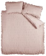 Biancheria da letto rosa in crêpe per letto matrimoniale 200x200 cm Seersucker Frill – Catherine Lansfield