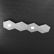 Hexagon applique-plafoniera 2 luci + 2 decorativo foglia argento 11...