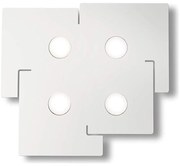 POLARE PLAFONIERA QUADRATA 4 LUCI GX-53 VERNICIATA BIANCA TAGLIO LASER