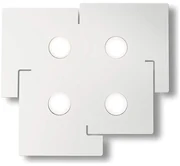 POLARE PLAFONIERA QUADRATA 4 LUCI GX-53 VERNICIATA BIANCA TAGLIO LASER