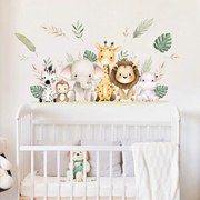 Carta da parati per la camera dei bambini - Mini safari di animali nel prato | Inspio