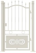 Cancello manuale con serratura elettrica Lavaredo in ferro, apertura a destra, L 104.5, H 180-195 cm, di colore bianco