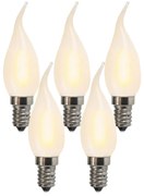 Set di 5 lampadine LED a candela opaca E14 BXS35 1W 100 lumen 2200K