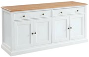 Credenza 4 ante e 2 cassetti in Pino bianco - HONFLEUR