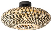 Lampada da soffitto orientale in bambù nero 40 cm - Ostrava