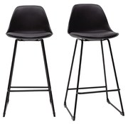 Set di 2 sgabelli da bar design neri piedi metallo 66 cm FRANZ