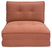 Poltrona letto singola in tessuto color terracotta SALLY