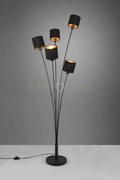 Tommy piantana nera con 5 paralumi nero e oro h.163cm attacco e14