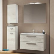 Mobile Bagno Sospeso "Angela 1" Da 80 cm Composto Da Due Cassetti Finitura Quercia Bianca