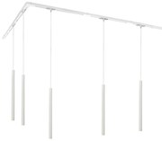 Sistema di illuminazione a binario moderno con 5 luci a sospensione bianco 1 fase - Iconic Frini
