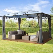 TOOLPORT Gazebo da giardino Hardtop Sunset Deluxe loft grigio, 3x4m - (300049)