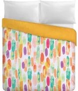 Trapuntino matrimoniale arancione pennellate