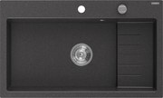 Mexen Omar lavello in granito 1-vasca 800 x 480 mm, nero maculato, sifone cromato - 6520801005-76