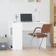 Scrivania bianca 100x55x75 cm in legno multistrato