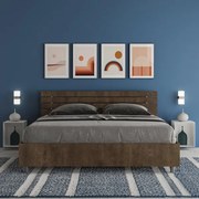 Letto contenitore 160x190 testata inclinata con doghe noce Ankel