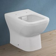 Wc filomuro senza brida in ceramica scarico universale   Square