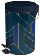 Cestino per la spazzatura blu scuro in metallo con pedale 3 l Achille – douceur d'intérieur