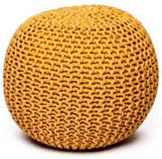 Poggiapiedi giallo con rivestimento in lavorato a maglia Jagger – Bonami Essentials