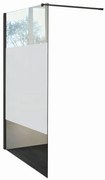 Box doccia walk-in L 140 x H 200 cm, vetro 6 mm serigrafato nero