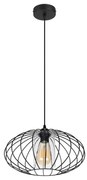 Lampadario a sospensione con filo CORRINI 1xE27/60W/230V diametro 34 cm nero/limpido