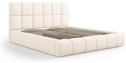 Letto beige imbottito con spazio contenitivo 160x200 cm Bellis – Micadoni Home
