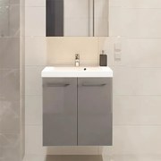 Mobile sottolavabo e lavabo Remix grigio chiaro L 60 x H 57.7 x P 33 cm 1 vasca, 2 ante