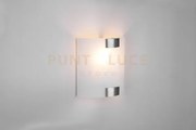 Pura applique vetro quadrata ganci metallo acciaio 20x20cm 1 luce a...