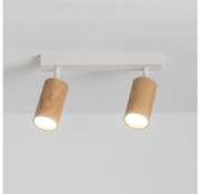 Brilagi - Faretto SELE 2xGU10/30W/230V bianco/decorazioni in rovere