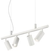 Lampadario Moderna Dynamite Metallo Bianco 4 Luci Gu10 7W 3000K Luce Calda