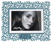 Portafoto di design corallo grande orizzontale blu oltremare in fer...