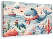Quadro su tela – Capitano balena e tartaruga