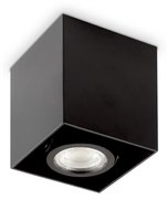 Plafoniera Moderna Mood Square Alluminio Nero 1 Luce Gu10 7W 3000K D9Cm